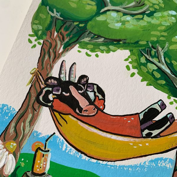 Product image of  Lehmä kesälaitumilla -guassityö