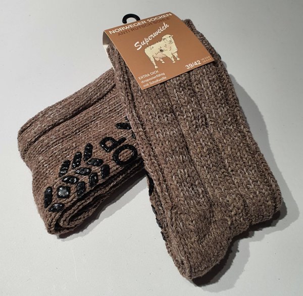 Product image of  Villasukka liukuesteellä - Koko 39/42 - Ruskea