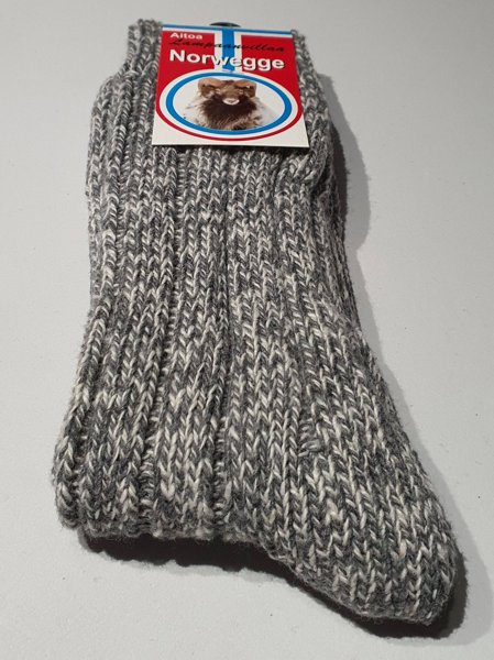 Product image of  Villasukka - Koko 43-46 - Harmaa/valkoinen - 50% lampaanvilla