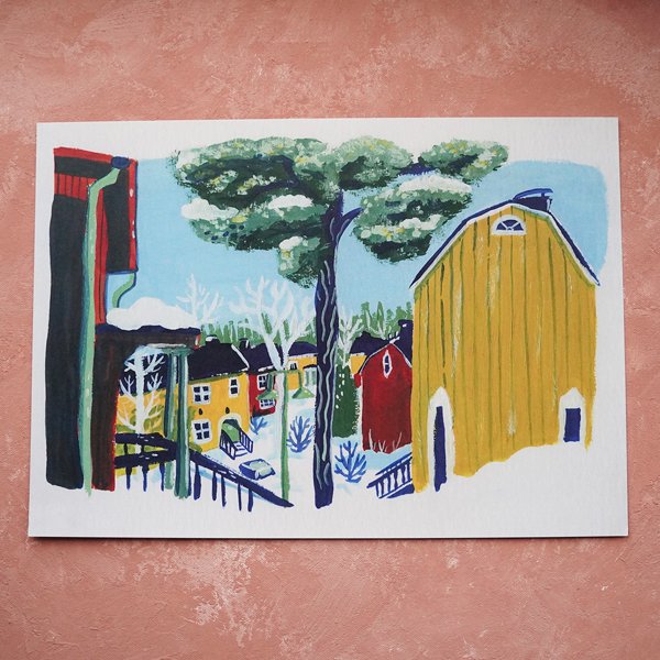 Product image of  Talvisessa kylässä -taideprintti
