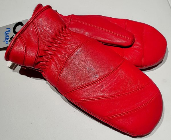 Product image of  Nahkarukkaset - Lampaannahkaa - Turkisvuori - Punainen - Koko 8