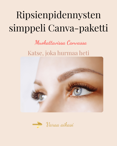 Product image of  Ripsienpidennysten simppeli Canva-paketti