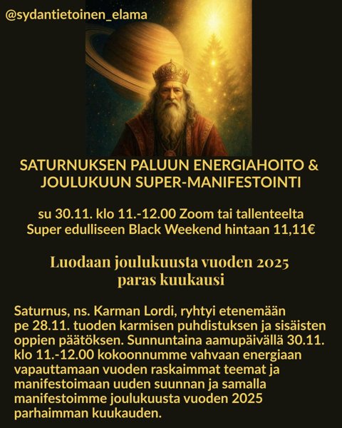 Product image of  Saturnuksen paluun energiahoito & manifestointi-tallenne