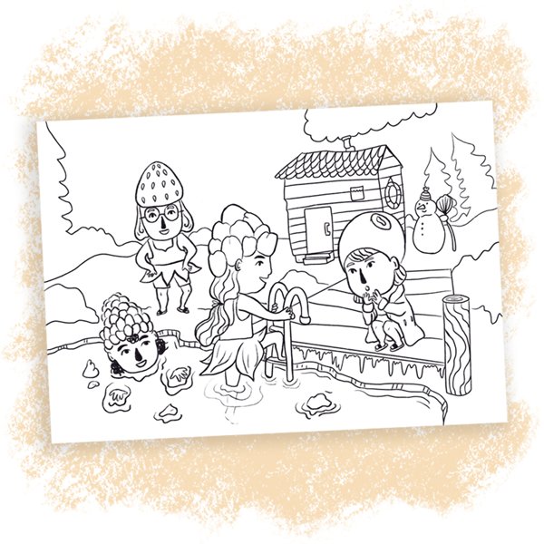 Product image of Värityskuva: Marjalapset avannossa