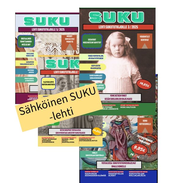 Product image of  Sähköinen SUKU - lehti sukututkijoille, vuositilaus 2026