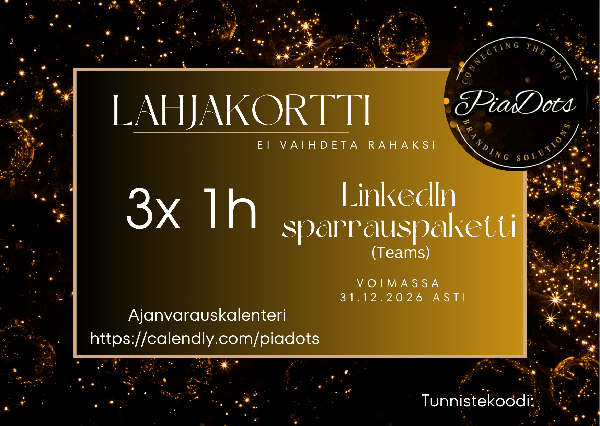 Product image of  Lahjakortti: 3 x 1 h henkilökohtaista LinkedIn-sparrausta