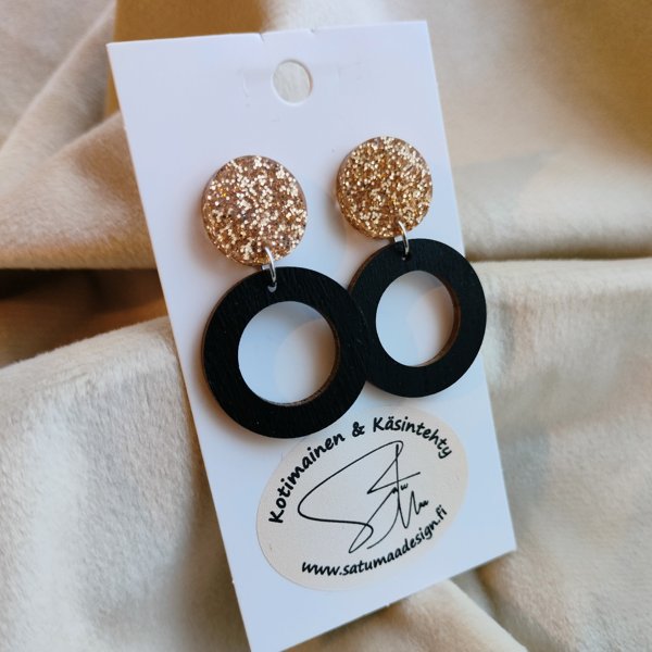 Product image of  LyhyetRinkulat - KultaGlitteri, Musta