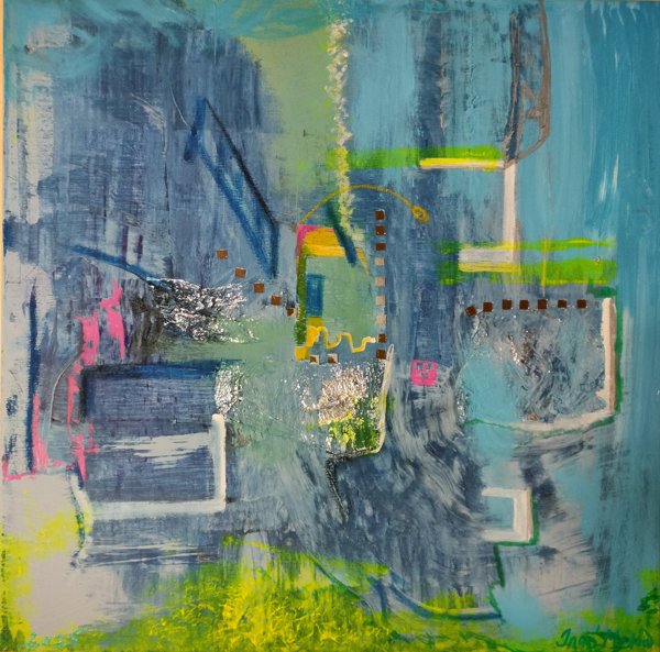 Product image of Maailman laidalla, sekatekniikka, 70 x 70 cm