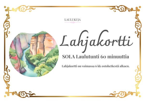 Product image of  Lahjakortti SOLA Laulutunti 60 minuuttia