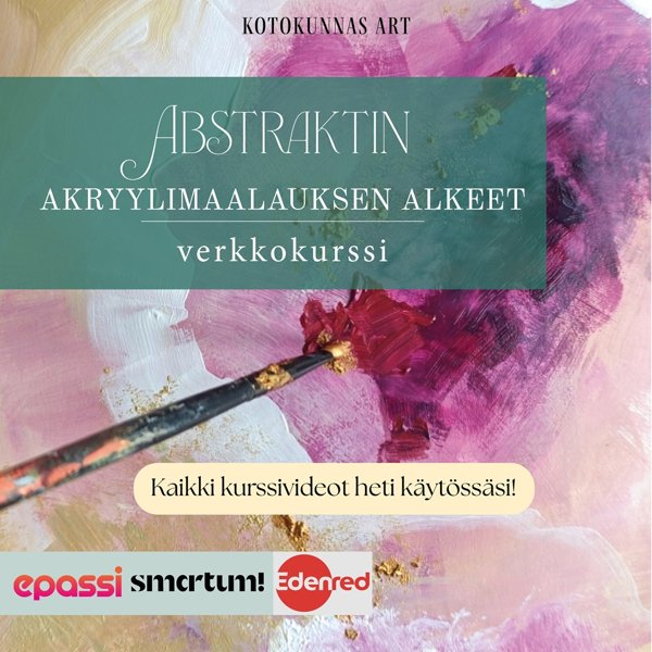 Product image of  Abstraktin akryylimaalauksen alkeet -verkkokurssi