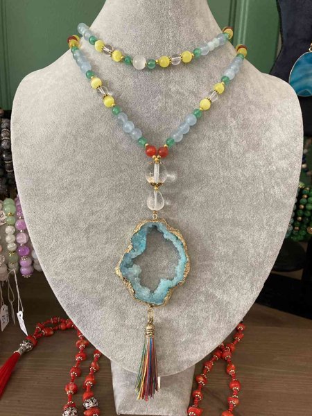 Product image of  Akvamariini ja akaatti kaulakoru