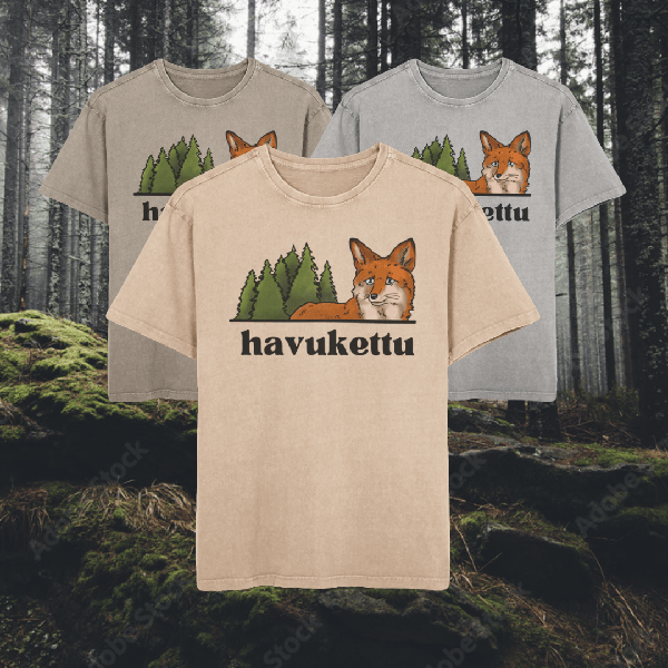 Product image of ASH T-paita (Hiekka) logolla @HAVUKETTU