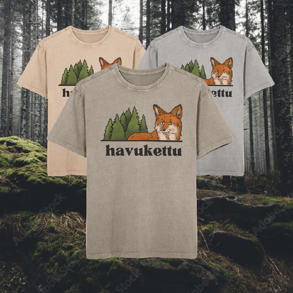 Product image of ASH T-paita (Dyyni) logolla @HAVUKETTU