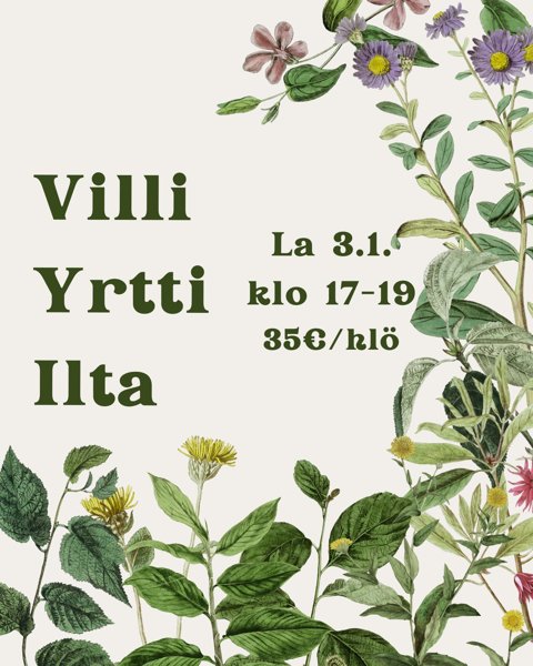 Product image of Villiyrtti-ilta 3.1.2026 klo 17-19