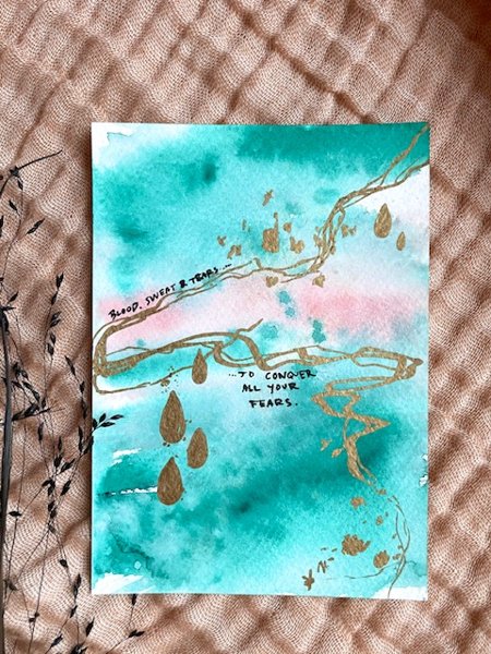 Product image of  ”Blood, sweat & tears” -akvarellikortti