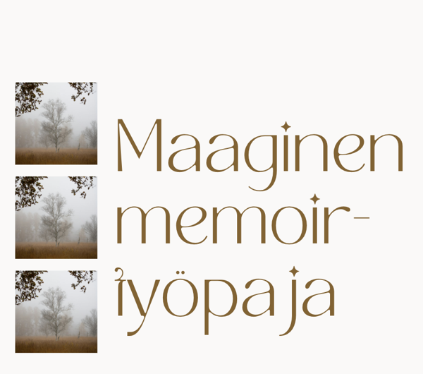 Product image of  Maagisen memoiren työpaja sunnuntaina 18.1.2026  klo 14-17