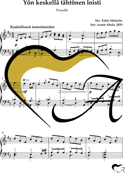 Product image of Yön keskellä tähtönen loisti - Pianolle