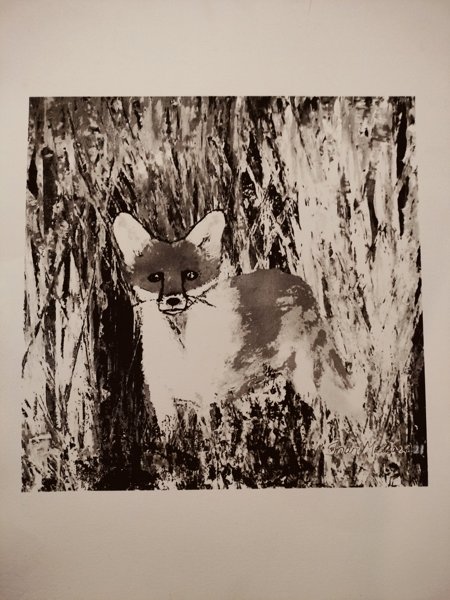 Product image of  Käsin painettu printti Kettu, 32 x 32 cm