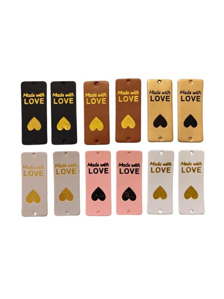 Product image of  Handmade with love kultasydän merkki 12kpl