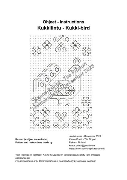 Product image of  Kukkilintu tee-se-itse -ohje - Kukki-bird DIY-instructions