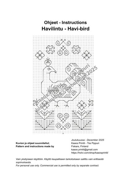 Product image of  Havilintu tee-se-itse -ohje - Havi-bird DIY-instructions