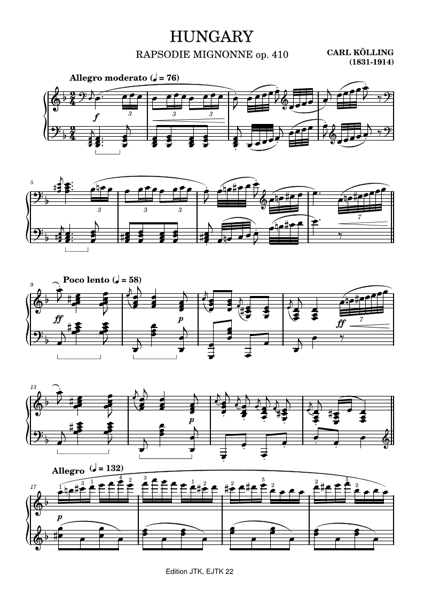 Product image of Carl Kölling (Koelling): Hungary, Rapsodie Mignonne op. 410