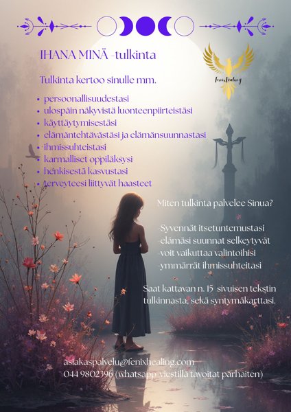 Product image of  IHANA MINÄ - astrologinen syntymäkartta tulkinta