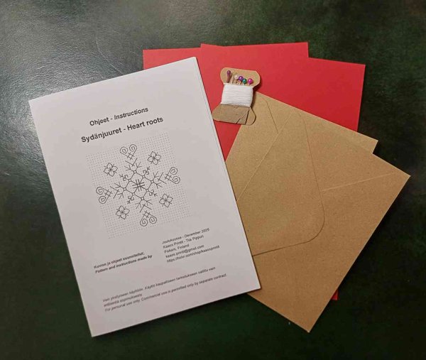Product image of  DIY Sydänjuuret pun&valk - Heart roots red&whi