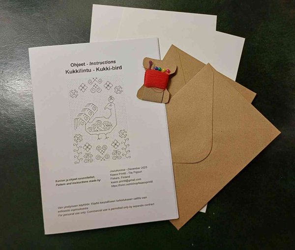 Product image of  DIY Kukkilintu valk&pun - Kukki-bird whi&red