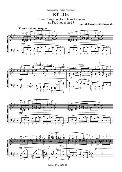 Product image of Michalowski: Etude d'apres l'Impromptu op. 29 de F. Chopin