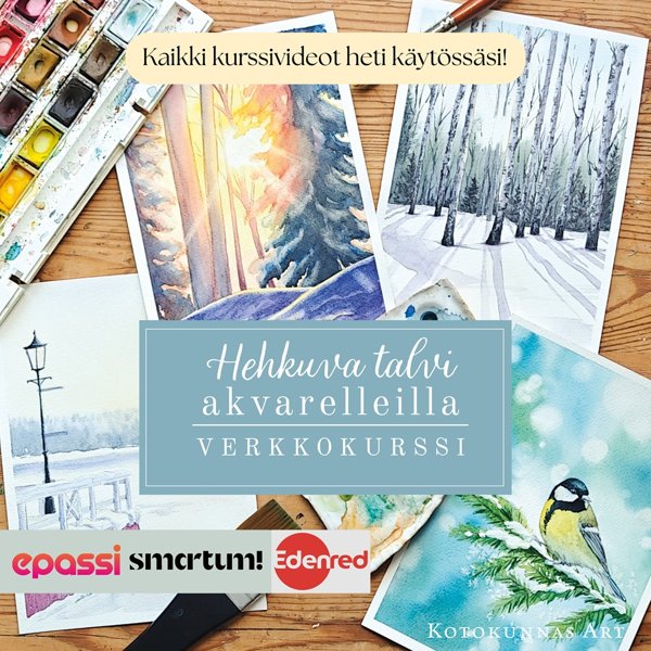 Product image of  Hehkuva talvi akvarelleilla -verkkokurssi