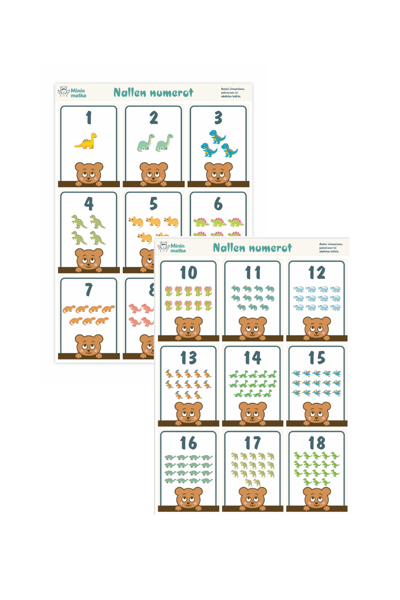 Product image of  Nallen numerokortit - dino