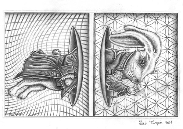 Product image of  White Rabbit (White) - Juliste - A4