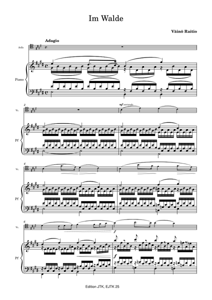 Product image of Väinö Raitio Im Walde for cello and piano