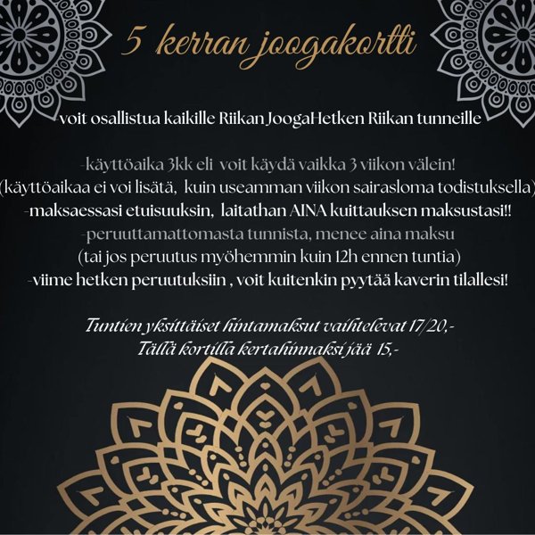Product image of  5 kerran joogailukortti, Huom! voimassa 3 kk