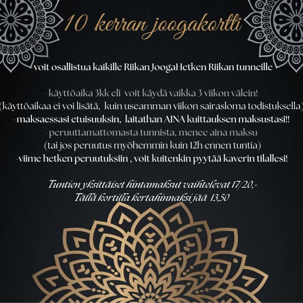 Product image of  10 kerran joogailukortti, Huom! voimassa 6 kk