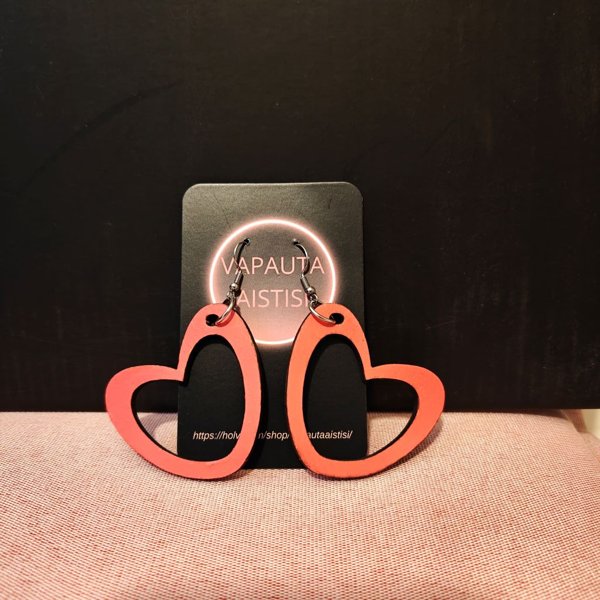 Product image of  Vanerinen sydänkorvakoru iso avoin. Punainen