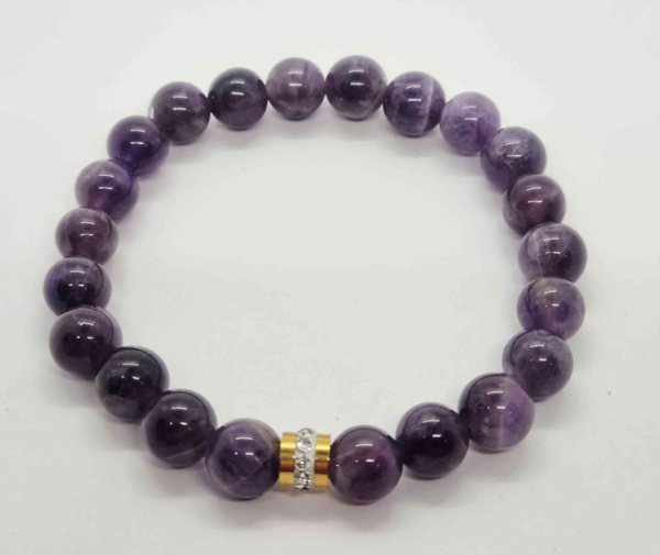 Product image of Ametisti rannekoru zirkoniakoristeella, 16cm