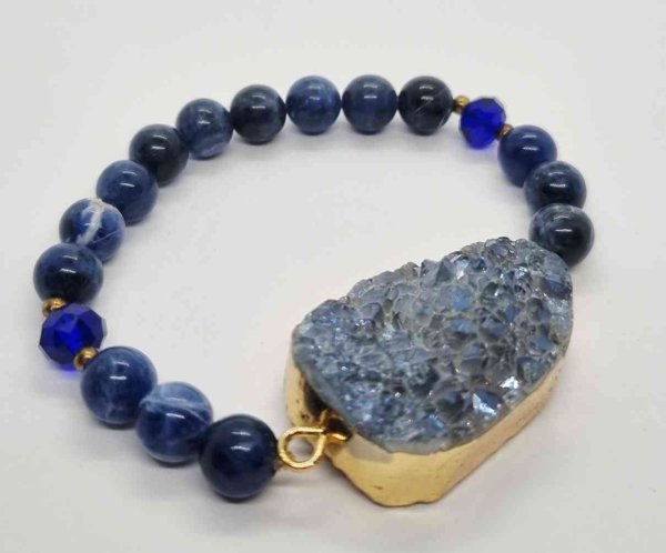 Product image of Sodaliitti rannekoru vuorikristallilla, 16-17cm