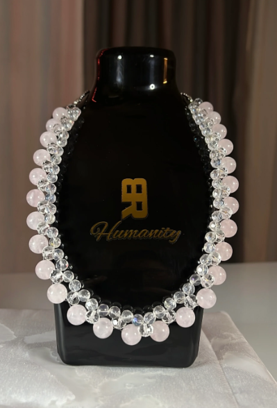 Product image of ROSE QUARTZ & WHITE CRYSTAL JEWELRY SET