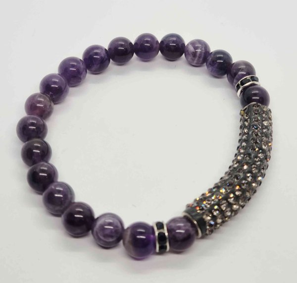 Product image of Ametisti rannekoru zirkoniakoristeella, 18cm