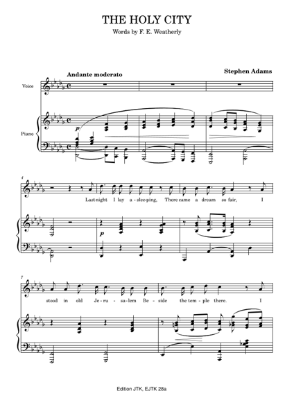 Product image of Stephen Adams: The Holy City for high voice and piano