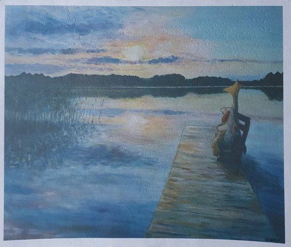 Product image of  Tunnelma laiturilla / The mood on the dock  - Print