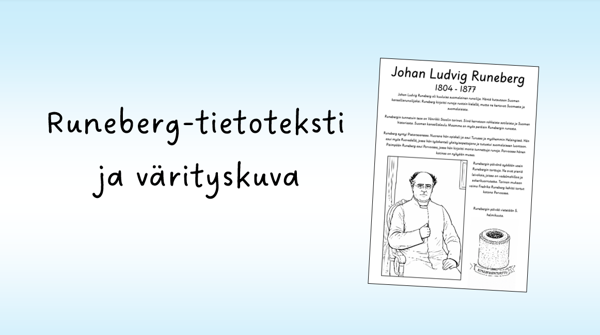 Product image of Runeberg-tietoteksti ja värityskuva