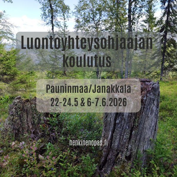Product image of  Luontoyhteysohjaajan koulutus 22-24.5 & 6-7.6.2026
