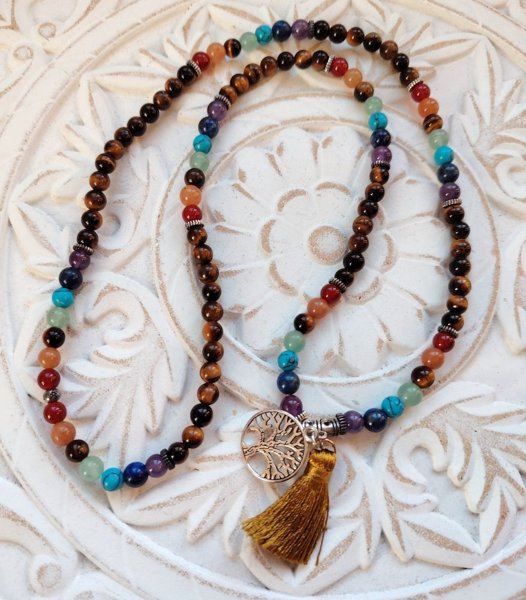Product image of Chakra-mala, Olet Rohkea (tiikerinsilmä)