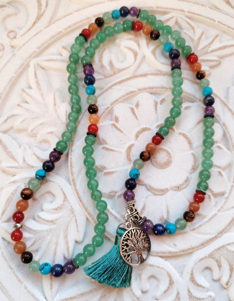 Product image of Chakra-mala, Olet Onnekas (vihreä aventuriini)
