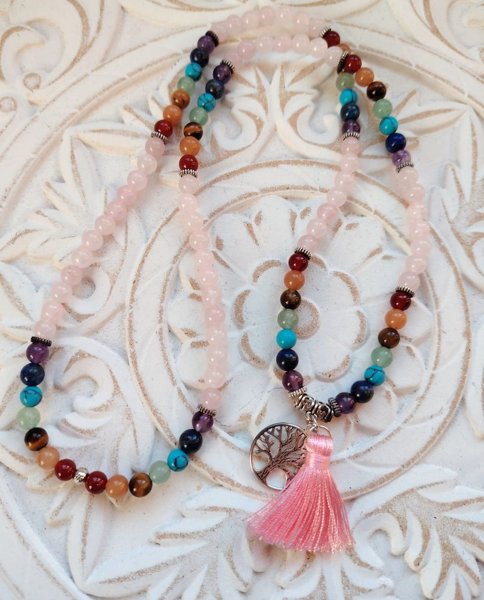 Product image of Chakra-mala, Olet Rakkaus (ruusukvartsi)