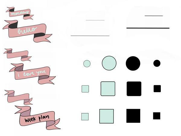 Product image of Minimal planner stamp setti Procreateen