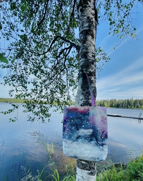 Product image of  Reindeer-tote bag. Poro-kangaskassi.